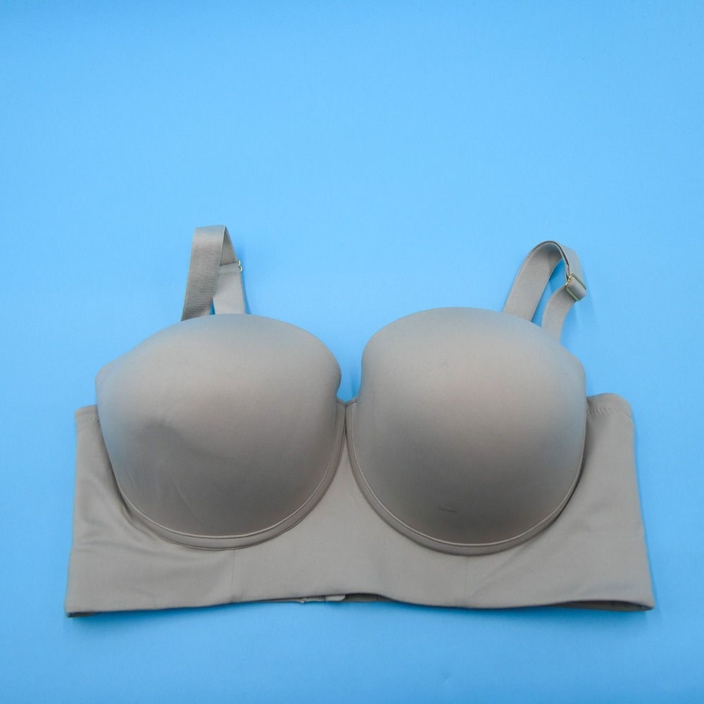 Leonisa Push Up Bra 36DD Beige Shapewear Strapless Long Line‎ Contouring 11911